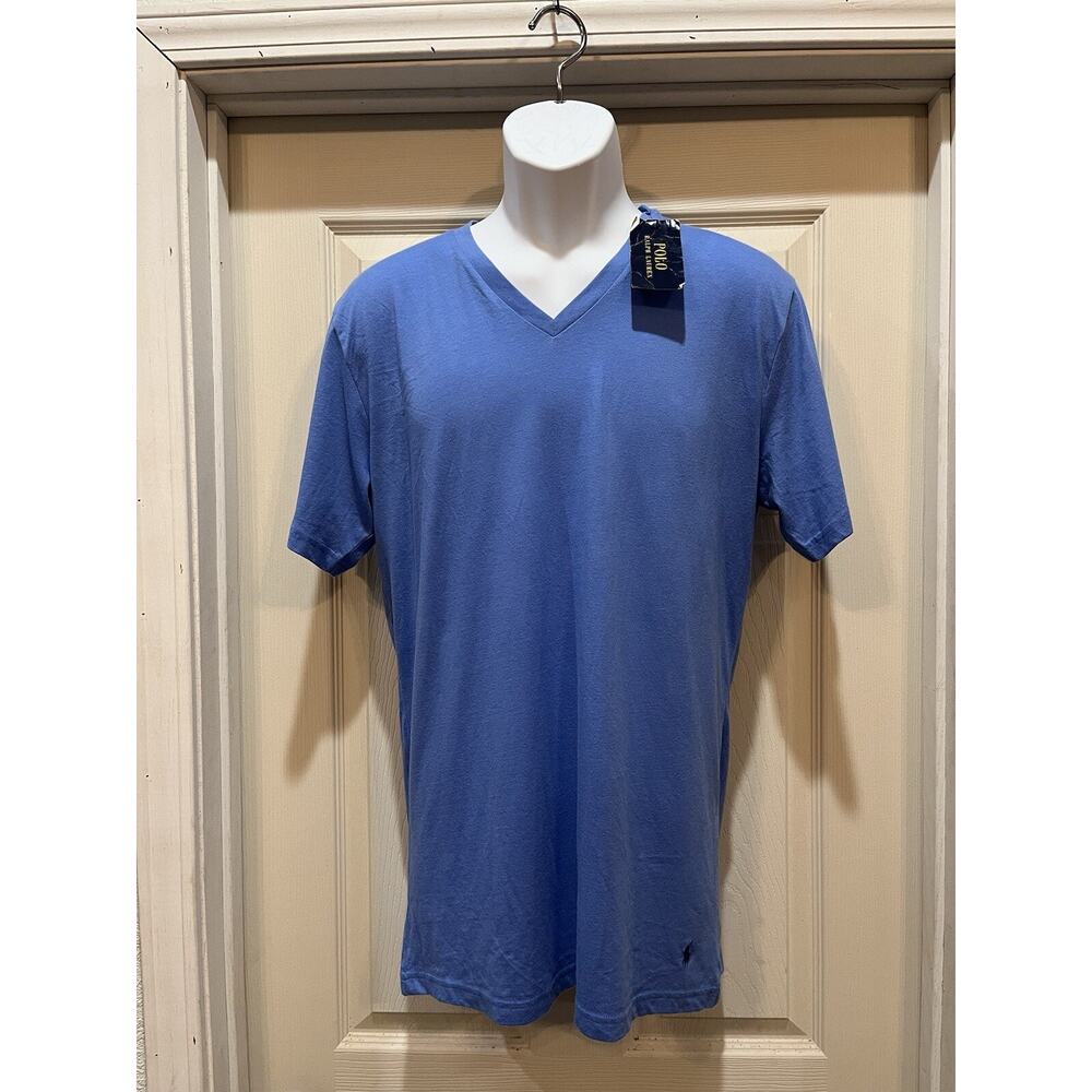 NWT Polo Ralph Lauren Blue Classic V-Neck T-Shirt Navy Pony